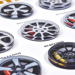 Porsche 911 Wheel Evolution 3D Framed Display - Layered Acrylic Detail View