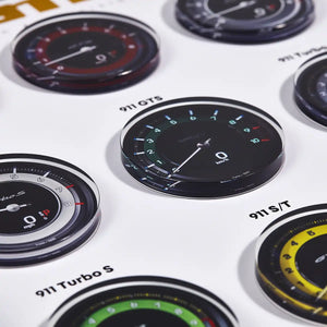 Porsche 911 Tachometer Collection 3D Framed Display - Layered Acrylic Detail View