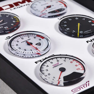 JDM Legends Tachometer Collection 3D Framed Display - Layered Acrylic Detail View