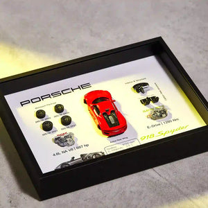 Porsche 918 Spyder Deconstructed Frame - Close-up of 3D Acrylic Components