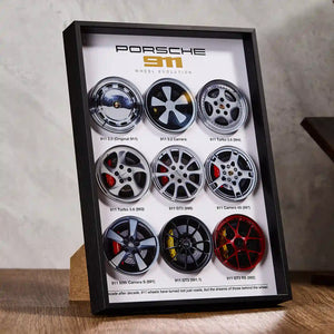 Porsche 911 Wheel Evolution 3D Framed Display - Real Product Detail View