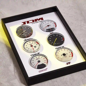JDM Legends Tachometer Collection 3D Framed Display - Frame and Mounting Detail