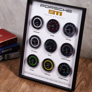 Porsche 911 Tachometer Collection 3D Framed Display - Full Display Panel View