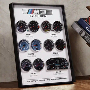 BMW M3 Dashboard Evolution 3D Framed Display - Full Display Panel View