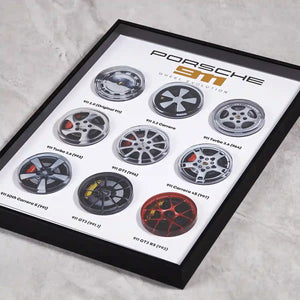 Porsche 911 Wheel Evolution 3D Framed Display - Side Profile View