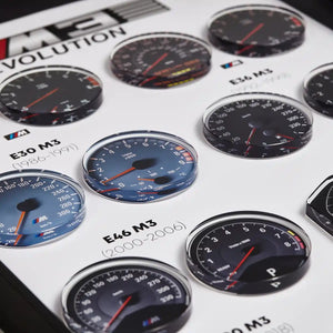 BMW M3 Dashboard Evolution 3D Framed Display - Layered Acrylic Detail View
