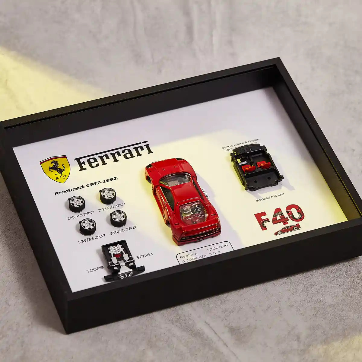 Ferrari F40 Deconstructed Frame - Side Profile View