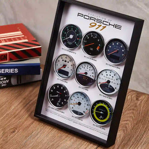 Porsche 911 Tachometer Evolution 3D Framed Display - Side Profile View