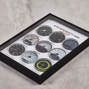 Porsche 911 Tachometer Evolution 3D Framed Display - Frame and Mounting Detail