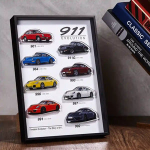 Porsche 911 Evolution 3D Framed Wall Art Display - angled lifestyle view