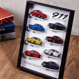 Porsche 911 Evolution 3D Framed Wall Art Display-side angle lifestyle view