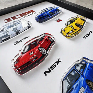 JDM Legends Car Collection 3D Framed Display — macro detail of the red NSX acrylic cutout